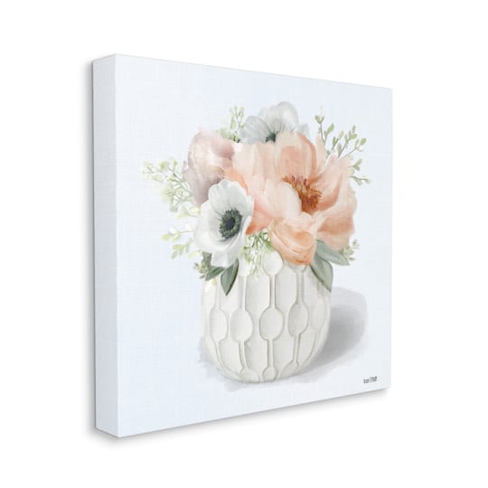 Stupell Industries Country Floral Bouquet in Geometric Planter Canvas Wall Art
